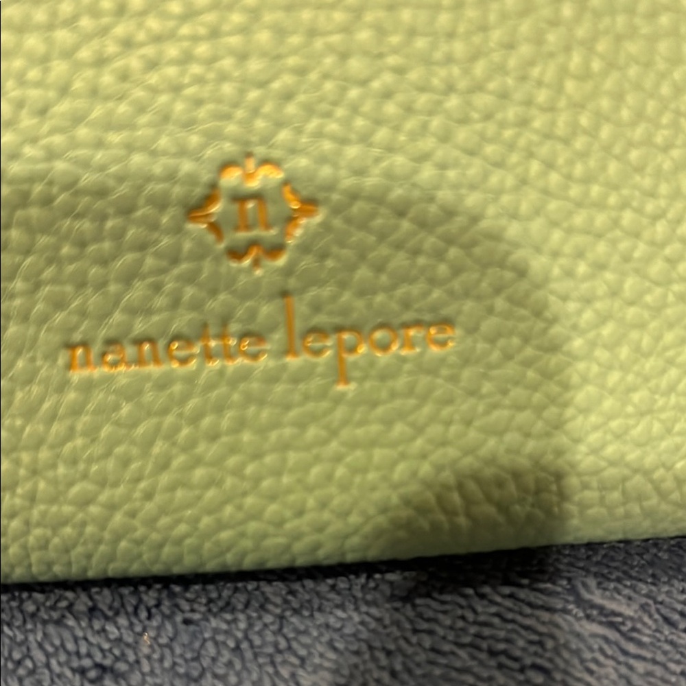 Nanette Lepore Light Green Wristlet with Gold Accents - Picture 2 of 7